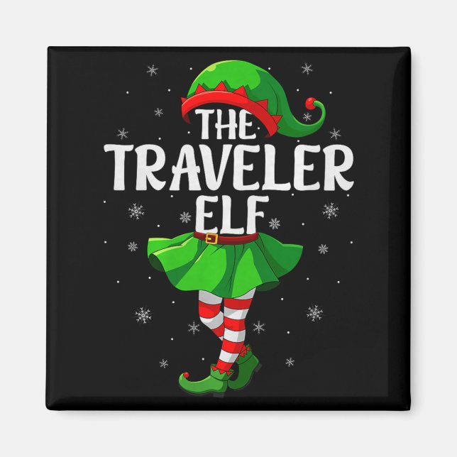Imán Traveler Elf Christmas Girls Women Elf Squad Xmas  (Frente)