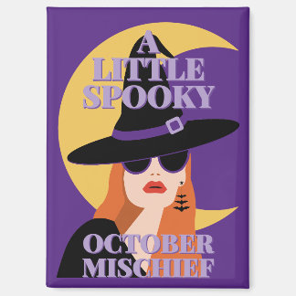 Imán Travesuras de Octubre Embrujado Halloween Bruja