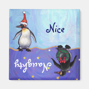 Imán travieso del día de fiesta del pingüino