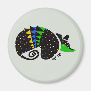 Imán Trazado de mano fresco ARMADILLO - Vida silvestre 