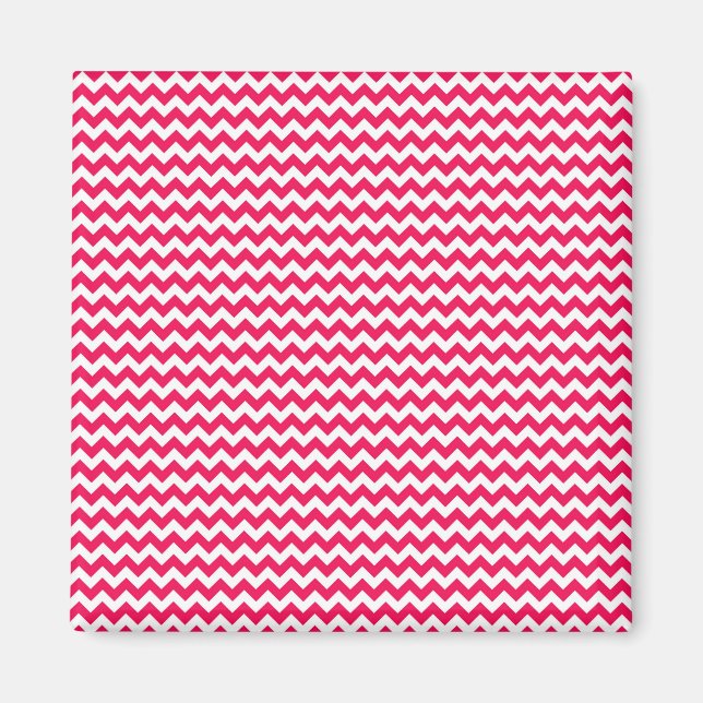Imán Trazo de cheurón rosa y blanco (Frente)