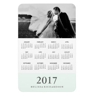 Imán Trazo de menta para pastel Elegante Calendario F