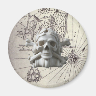 Imán Treasure Island Skull & Bones Pirate Fridge Magnet