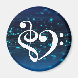 Imán Treble Clef Bass Clef Hearf Blue Cluster Nebula