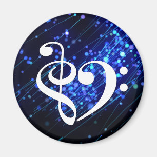 Imán Treble Clef Bass Clef Hearf Blue Cluster Nebula