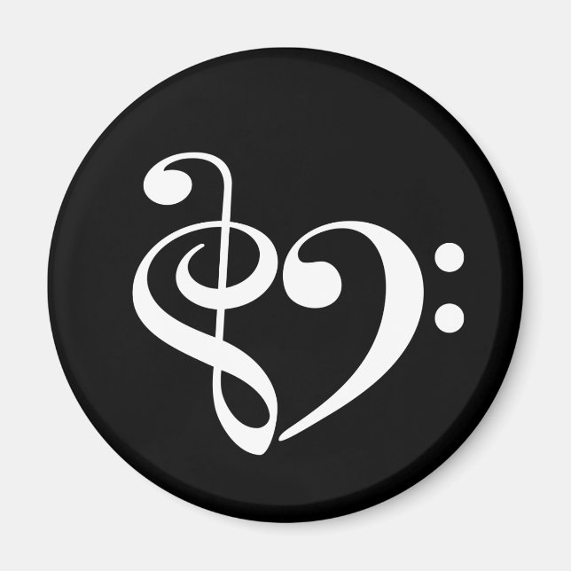 Imán Treble Clef Bass Clef Hearf Music Lover (Frente)