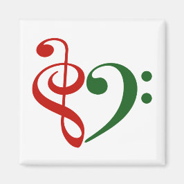Imán Treble Clef Bass Clef Hearf Music Lover Navidades