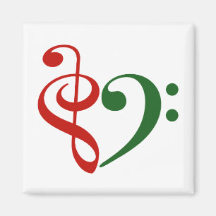 Imán Treble Clef Bass Clef Hearf Music Lover Navidades