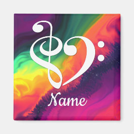 Imán Treble Clef Bass Clef Heart Nebula Personalizada