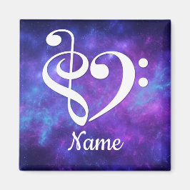 Imán Treble Clef Bass Clef Heart Nebula Personalizada