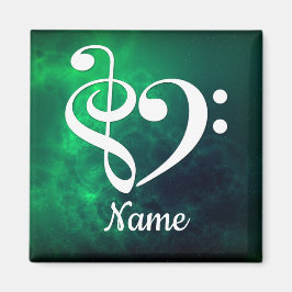 Imán Treble Clef Bass Clef Heart Nebula Personalizada
