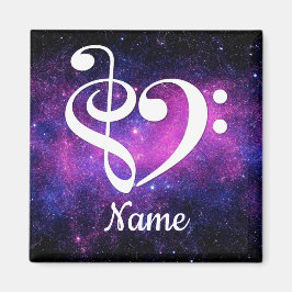 Imán Treble Clef Bass Clef Heart Nebula Personalizada