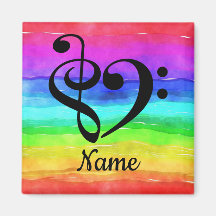 Treble Clef Bass Clef Music Heart Personalizado