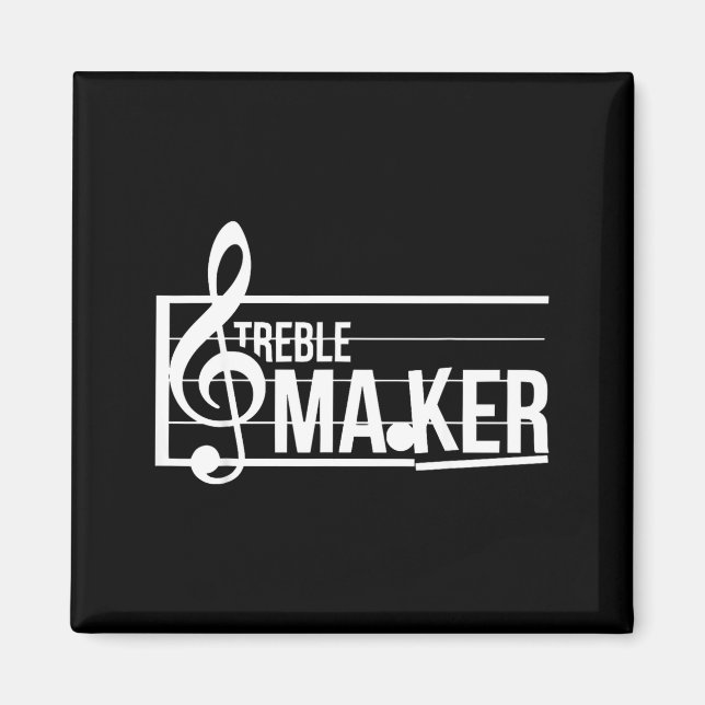 Imán Treble Maker Pun Funny Marching Band Music Lover E (Frente)