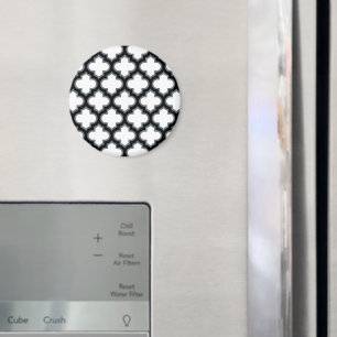 Imán Trébol blanco y negro, Entramado, Quatrefoil