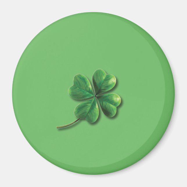 Imán Trébol de Irlanda Verde Moderno (Frente)