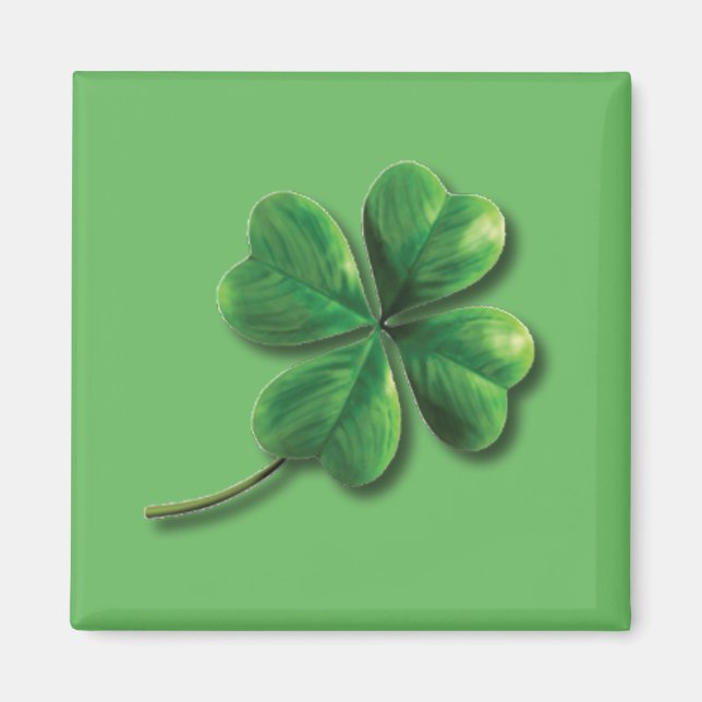 Imán Trébol de Irlanda Verde Moderno (Frente)