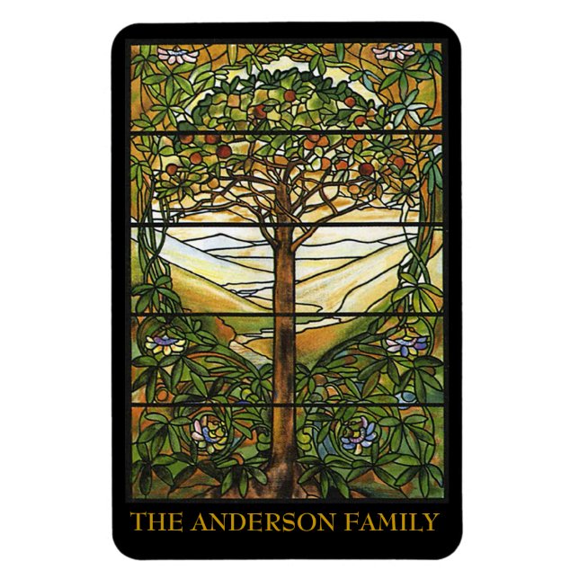 Imán Tree of Life/Tiffany Stained Glass Window (Vertical)