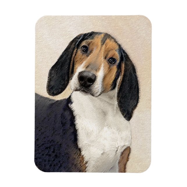 Imán Treeing Walker Coonhound Painting - Arte original (Vertical)