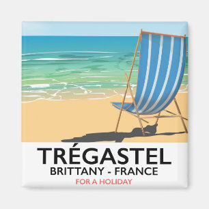 Imán Trégastel, poster de vacaciones en la playa de Bre