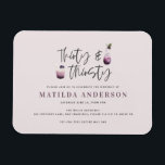 Imán Treinta y treinta años de invitación<br><div class="desc">Invitación postal de 30 años fiesta de 30 y 30 años. Con elegantes ilustraciones acuáticos de cócteles,  vino,  rosa,  ginebra,  en hermosos púrpura de ciruela,  grises y verdes. Un gran diseño divertido para celebrar tu hito.</div>