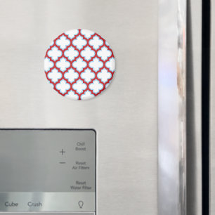 Imán Trellis blanca y roja, Entramado, Quatrefoil