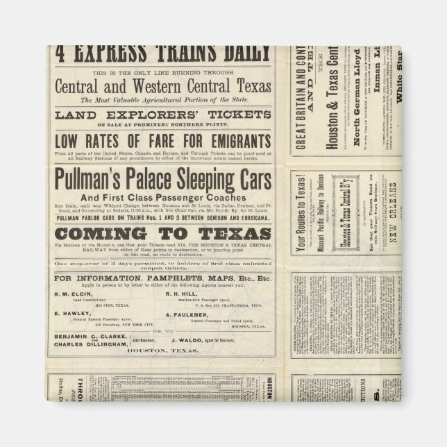 Imán Tren Central de Houston y Texas a través de Texas (Frente)