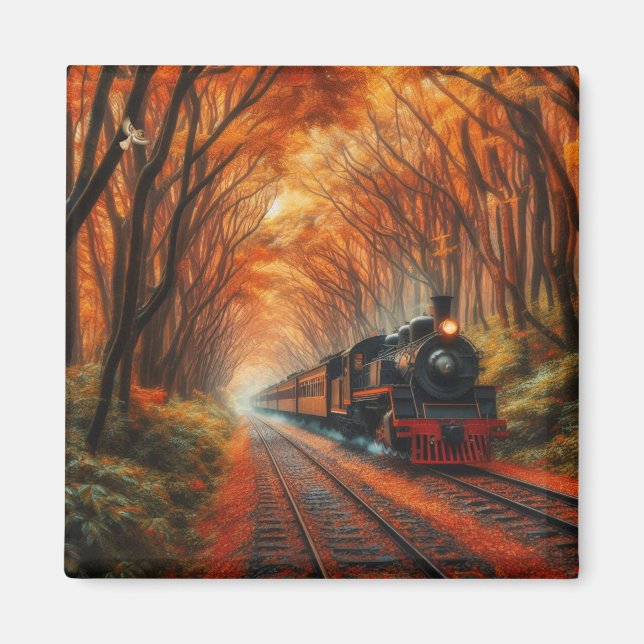 Imán tren clásico de otoño (Frente)