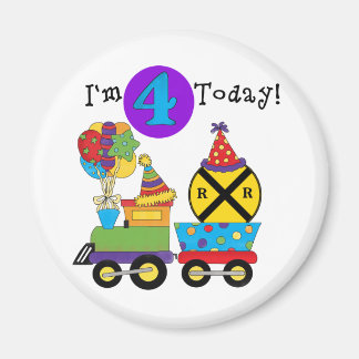 Imán Tren de Cumpleaños 4 camisetas de cumpleaños y reg