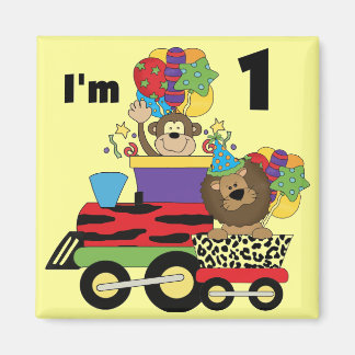 Imán Tren de la jungla Primera camisetas de cumpleaños 