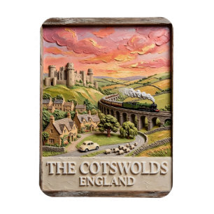 Imán Tren de Vapor de Cotswolds Castillo Campo Inglater