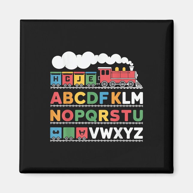 Imán Tren Ferrocarril Lover Abc Alphabet A-z Abcs Kinde (Frente)