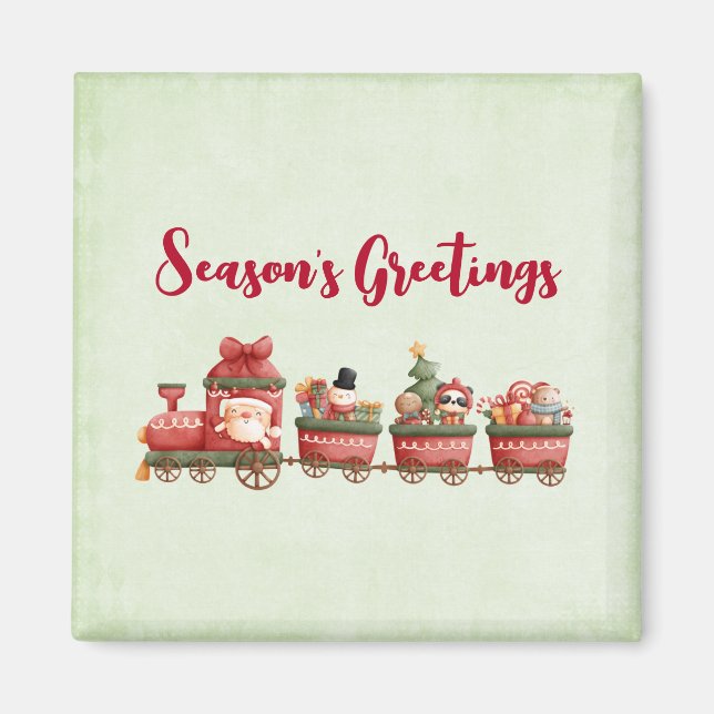 Imán Tren navideño bonito con juguetes (Frente)