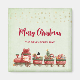 Imán Tren navideño bonito con juguetes navideños