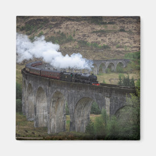 Imán Tren viejo del vapor en el viaducto de Glenfinnan