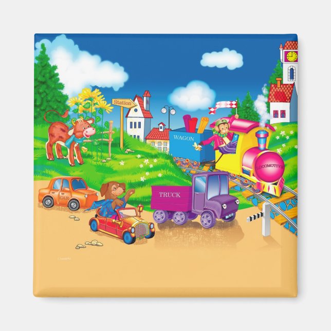 Imán tren y coche (Frente)