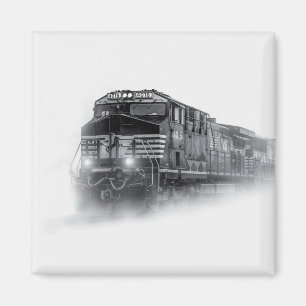 Imán Trenes en blanco y negro