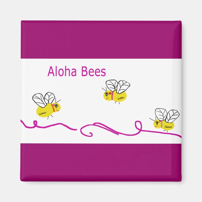 Imán tres abejas de aloha (Frente)