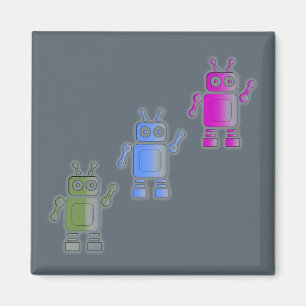 Imán Tres asombrosos robots retro
