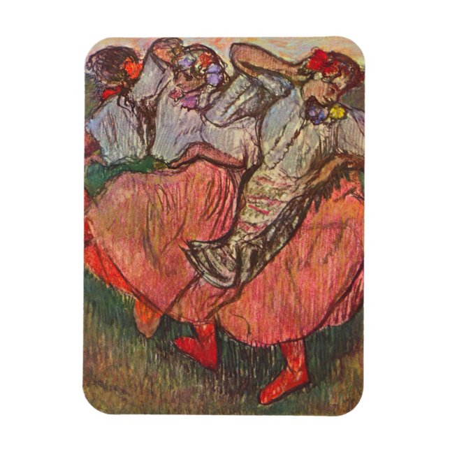 Imán Tres bailarinas rusas de Edgar Degas (Vertical)