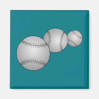 Imán Tres Baseballs
