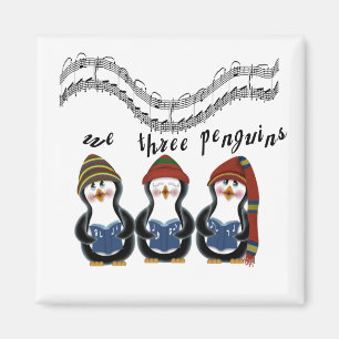 Imán Tres camisetas y regalos de feriado de pingüinos