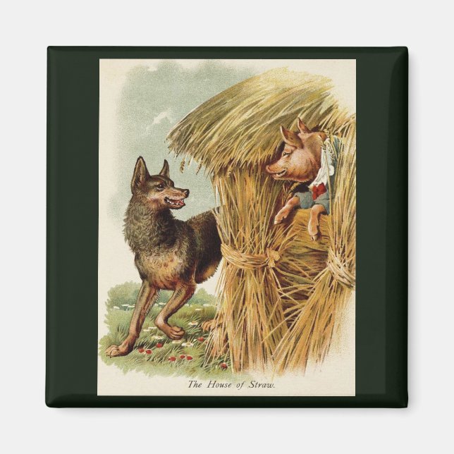 Imán Tres Cerditos Gran Lobo Malo, Historia De Hadas Vi (Frente)