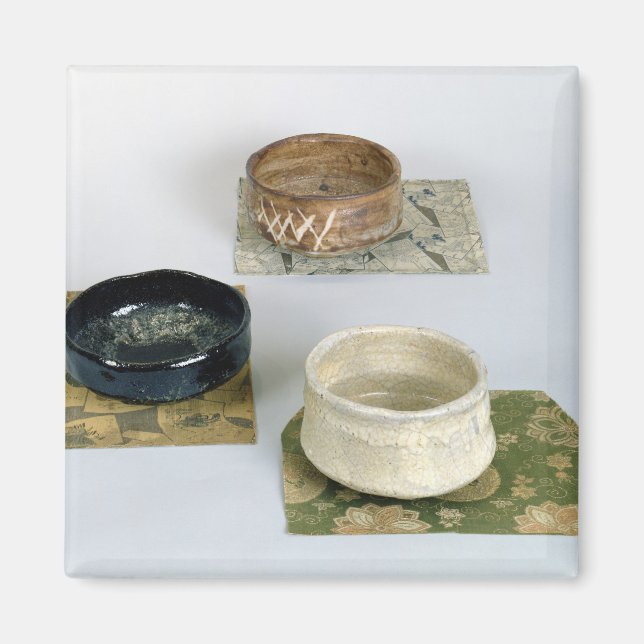 Imán Tres chawans utilizados para ceremonias de té, c.1 (Frente)
