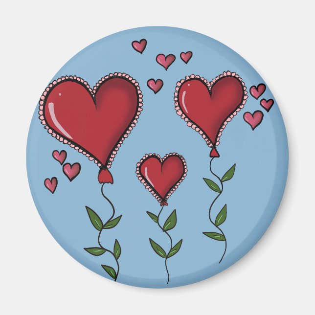 Imán Tres corazones de corte (Frente)