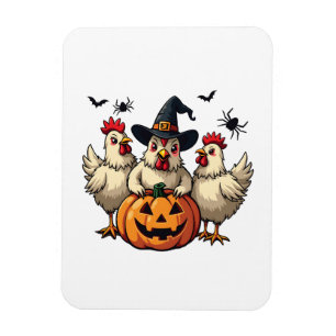 Imán Tres espeluznantes granjeros de pollo de Halloween