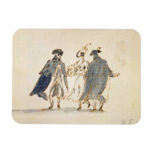 Imán Tres figuras enmascaradas en traje del carnaval