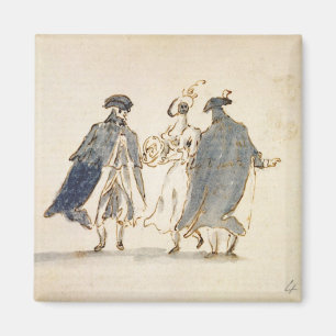 Imán Tres figuras enmascaradas en traje del carnaval