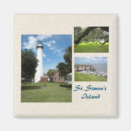 Imán Tres fotos de la plantilla de la isla de St Simons