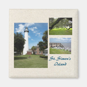 Imán Tres fotos de la plantilla de la isla de St Simons